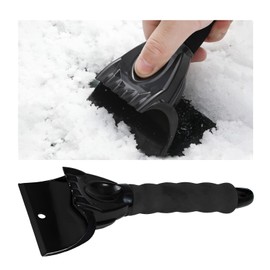 Yourkar Ice Scraper for Car Windshield, Scratch Free Foam Gripped Windscreen Snow Scraper Frost Ice Crusher, Winter Window Snow Shovel Frost Removal Tool for Car Small Trucks (Black)