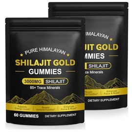 Shilajit Gummies for Men & Women, 3000mg Gold Shilajit Pure Himalayan Gummy, Supports Energy & Boost Immune, Enhances Focus, Vegan & Gluten Free (120 Gummies)