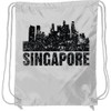 inktastic Singapore City Skyline with Grunge Drawstring Bag White 35c4f