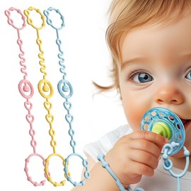Neepanda Pacifier Clip & Toy Straps for Baby – Silicone Pacifier Holder for Boys and Girls, Newborn Baby Essentials Must Haves (3 Pack)