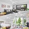 Ohniyou 52” Flush Mount Ceiling Fan with Lights, Remote &