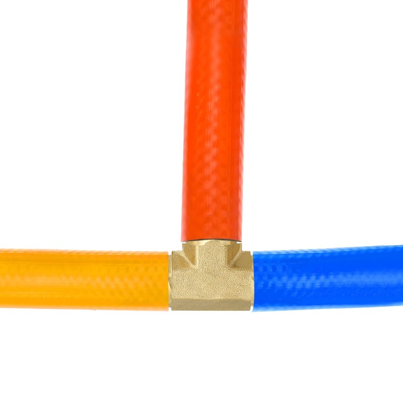 PATIKIL 3/16" Barb Tee Fitting 3-Way Union T Brass Hose