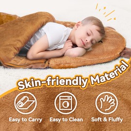 iPlay, iLearn Kid Sleeping Bag, Plush Capybara Slumber Bag, Toddler Girl Boy Nap Mat, 2 In 1 Brown Animal Pillow, Happy Travel Sleepover Daycare Preschool Birthday Gift for Age 3 4 5 6 7 8 10 12 Child
