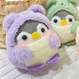 TROYSINC Set of 4 Plush Penguin Keyrings, Cute Penguin, Cute Penguin Stuffed Toy, Plush Toy, Penguin Cuddly Toy, Gifts for Boys Girls Children 9 cm