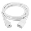 MECCANIXITY 6ft 18 AWG White 18/3 Universal Power Cord C14