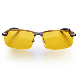 FTVOGUE Gafas de conducción Nocturna, Marco de Metal Ajustable Gafas de conducción Nocturna HD polarizadas Gafas antideslumbrantes de Seguridad Unisex