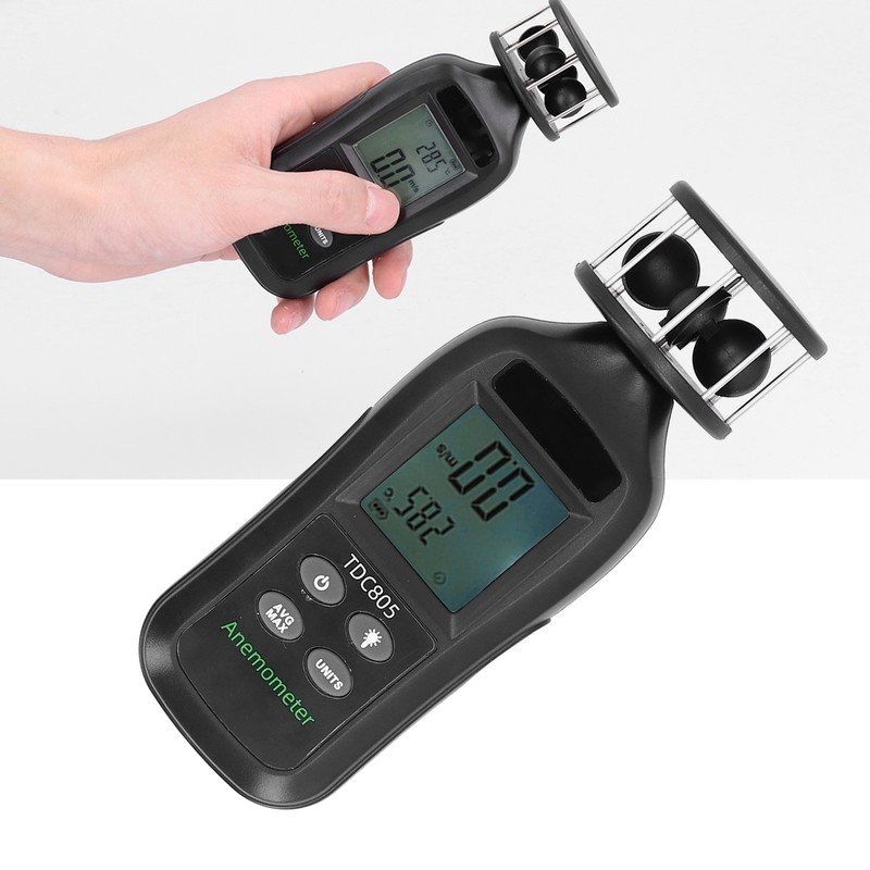 Digital Display Anemometer Handheld 3‑Cup Turbine Anemometer for Wind Temperature