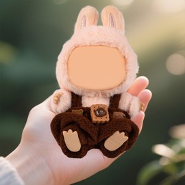 BOXOB Clothes Accessories for Dolls, Brown Bear Overalls Cute Plush Doll Outfit Soft Outfit Accessories for Dolls Only Include Clothes