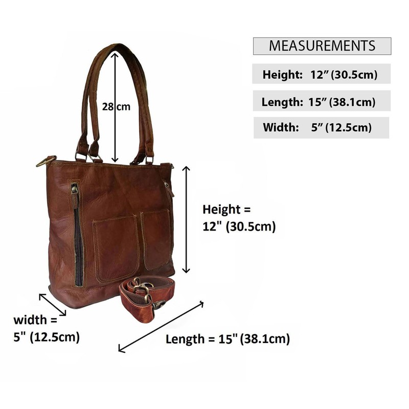 Madosh Womens Tote Handbag Genuine Leather Shoulder Purse Satchel Crossbody