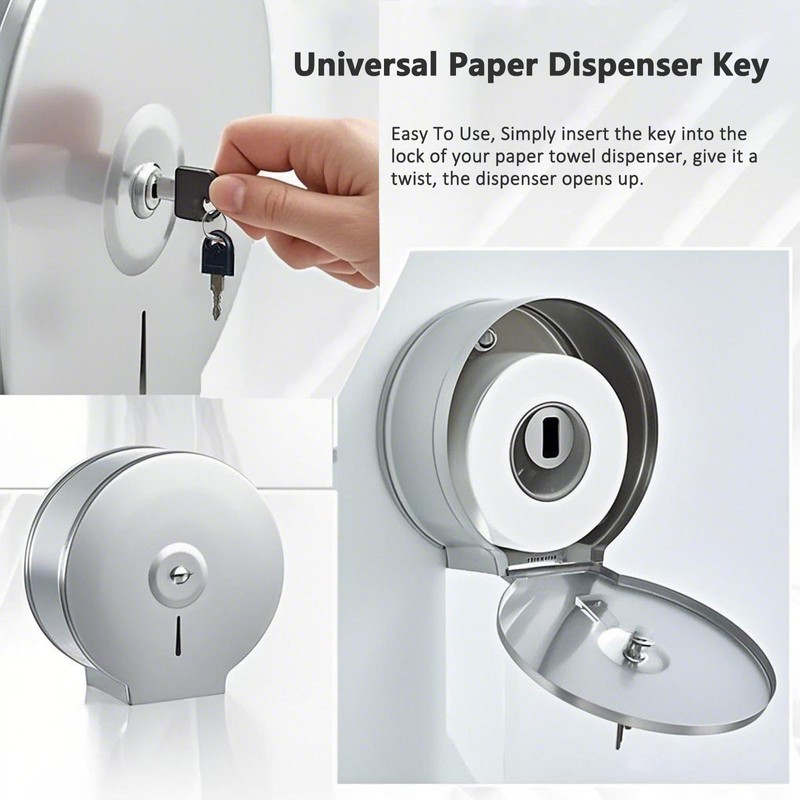 KLIVYA Paper Towel Dispenser Key,Stainless Steel Toilet Paper Dispenser Key