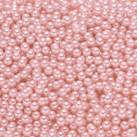 uxcell 2500Pcs Faux Pearl for Vase Filler, 6mm No Hole ABS Round Pearls for Crafting, Jewelry Making, Vase Filler, Cosmetic Boxes, DIY Parts, Table Scatter, Home Decoration, Orange