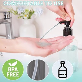 HOIRIX - Dispensador de botellas para viaje, hogar, jabón líquido, sin BPA, botella vacía para aceite esencial, loción de champú (gris+verde, 500 ml)