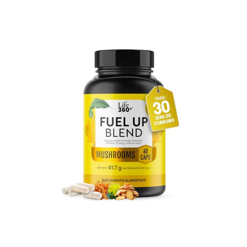 LIFE 360+ Fuel Up Blend Cordyceps + Rhodiola| 60 cápsulas