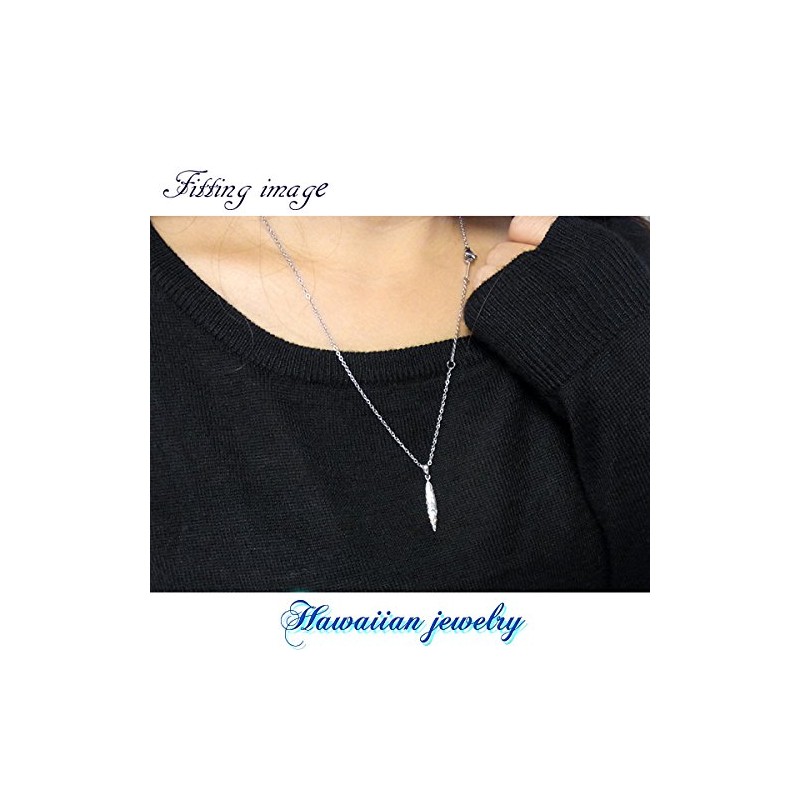 Hawaiian Jewelry Necklace Plumeria Scroll Honu K14 Surfboard, Stainless Steel