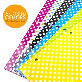 BAZIC 2 Pockets Paper Folder, Polka Dot Portfolio, Letter Size Folders Holder for Office Business Document Papers Organizer, Assorted Color, 48-Pack