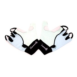 Ability Superstore Wheelchair Leather Gel Palm Gloves Large Size Silver/ Grey