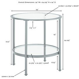 Crosley Furniture Aimee Round Glass End Table, Oil Rubbed Bronze