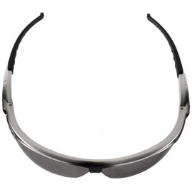 Bullhead Safety Eyewear BH6117 Stinger, TwoTone Black/Silver Frame, Silver Mirror Lens, Black Tpr Nose And Temples (1 Pair)