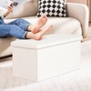 PINPLUS Folding Storage Ottoman Bench, Sherpa Ottoman with Storage, Large