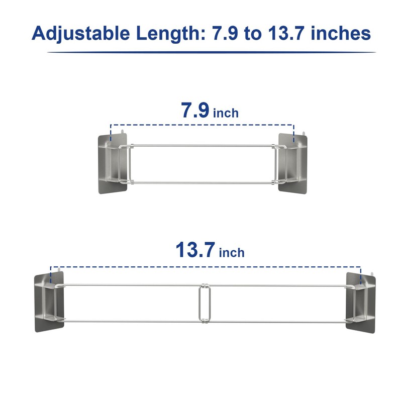 Safoner RV Shower Corner Storage Bar- Adjustable Stainless Steel Rod