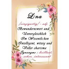 Lina notizbuch: Lina (einzigartig) bewundernswertLina Notizbuch: Notizbuch Personalisiert | Name Geschenkidee name | Notizbuch Geschenke | Notizbuch ... frauen | Notizbuch gold liniert rosa