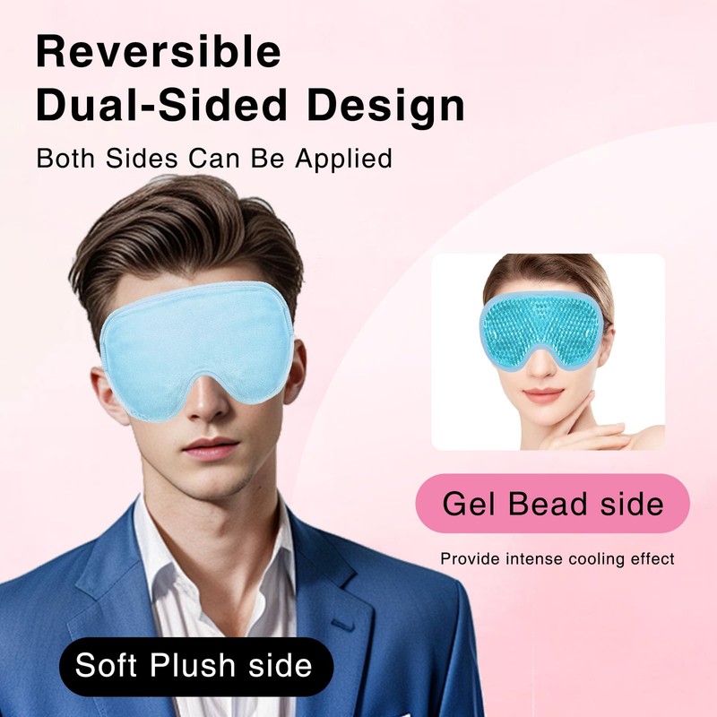 Asheyya 3 Pcs Cooling Eye Mask, Reusable Gel Beads Ice
