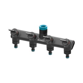 Cellfast Ergo 4-Way Splitter - Black - Allows two systems to be connected to one tap at the same time - 53-240 flow regulation