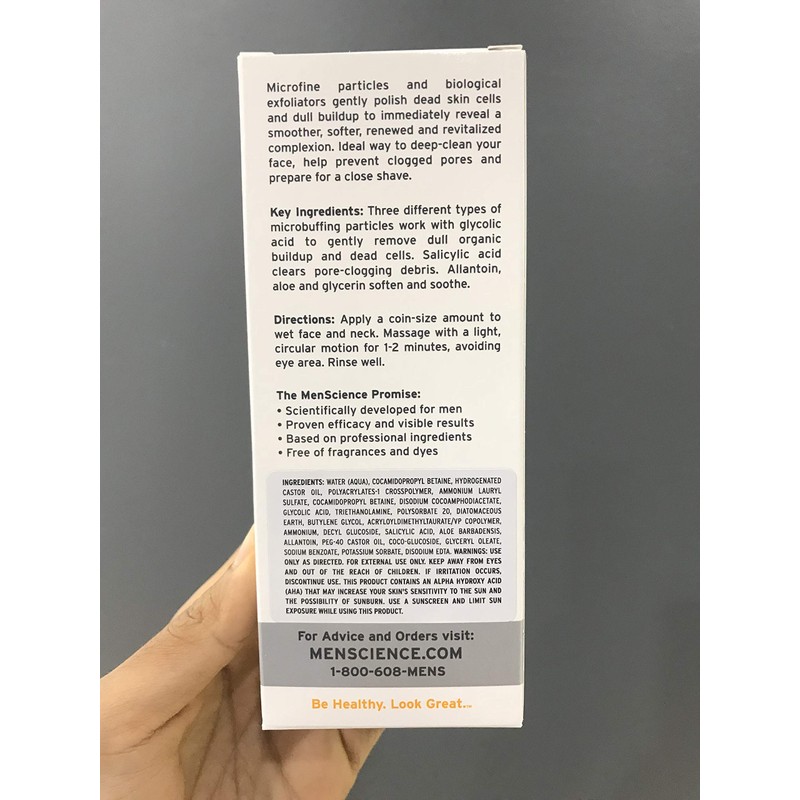 MenScience Androceuticals Microfine Face Scrub, All Natural, 4.4 Fl Oz