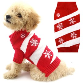 DELIFUR Dog Snow Sweaters Snowman Sweaters Xmas Dog holiday Sweaters New Year Christmas sweater Pet Clothes for Small Dog and Cat (S, Snow)