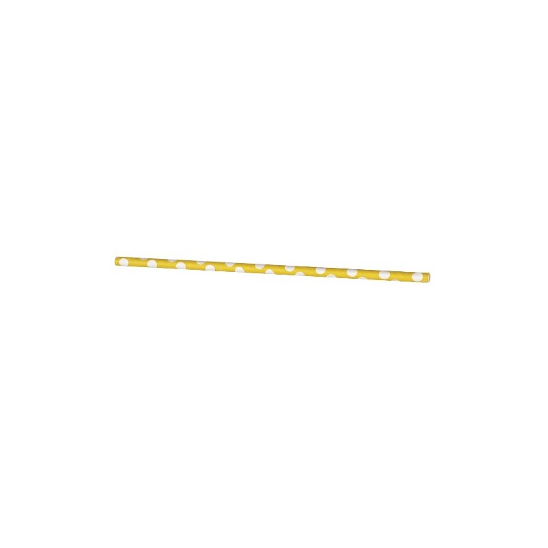 Yellow Polka Dot Paper Straws, 10ct