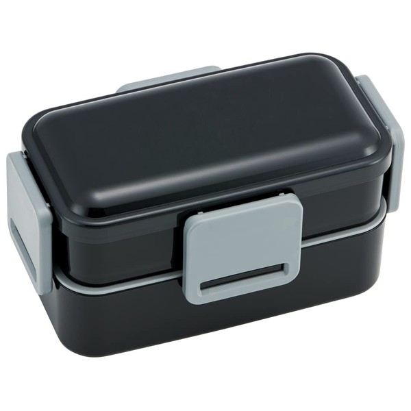 Skater PFLW9AG-A Lunch Box, Rich Black, 28.7 fl oz (850 ml), Antibacterial, Fluffy, 2-Tier, Large Capacity, For Men, Made in Japan