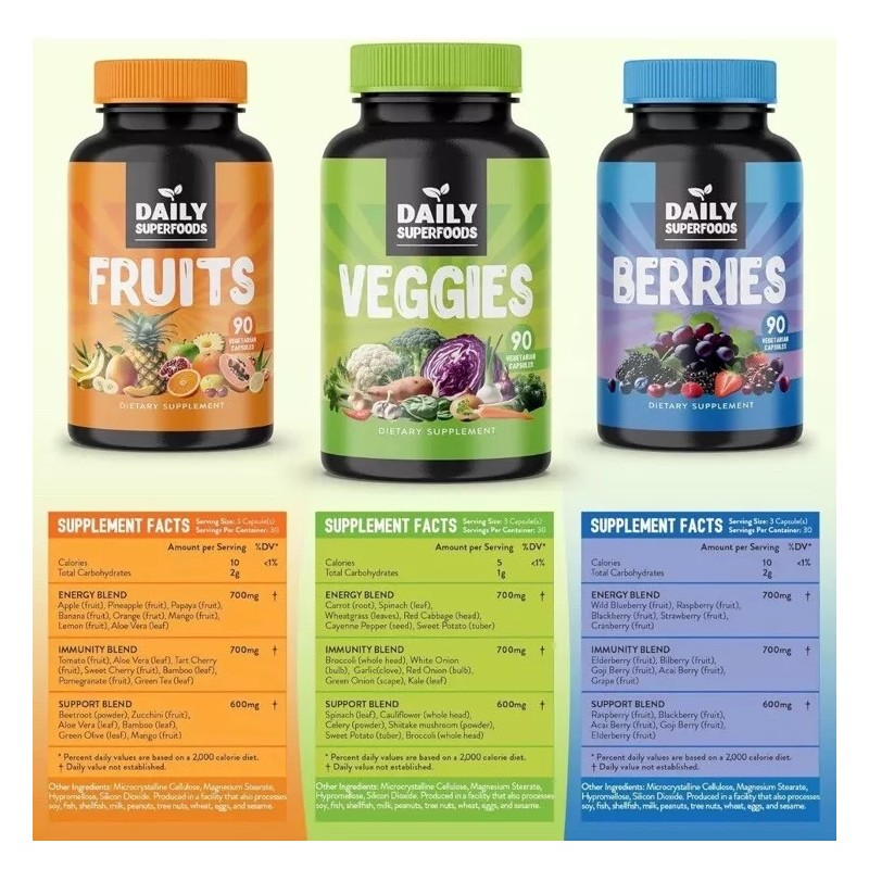 Daily Boost - 42 Different Whole Food Fruits and Veggies