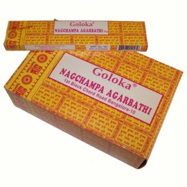 Räucherstäbchen Goloka Nag Champa gelb 192g Großpackung 12 Schachteln zu je 16g