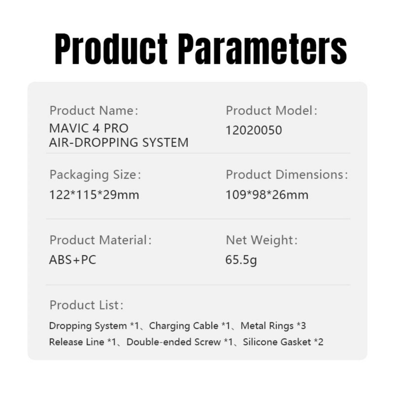 For DJI Air-Dropping System for DJI Mavic 4 Pro with