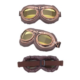 LJDJ Motorcycle Goggles - Vintage Pilot Style Goggles Dirt Bike ATV Motocross Riding Offroad Eyewear Scooter Outdoor Sports Glasses Combat Tactical Goggles for Men Women Youth Adult