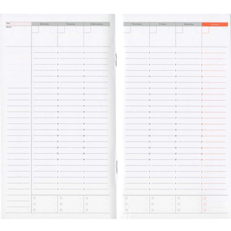 A5 Slim Function Notebook, Weekly Vertical Type, L