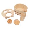 Japanese Onsen Bath Sake Set with Hinoki Sake Flute and