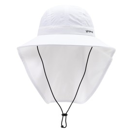 TOP-EX Mens Wide Brim Sun Hat with Neck Protection UPF 50 Breathable Foldable Hat for Fishing Hiking Travel Safari for Large Heads White L/XL