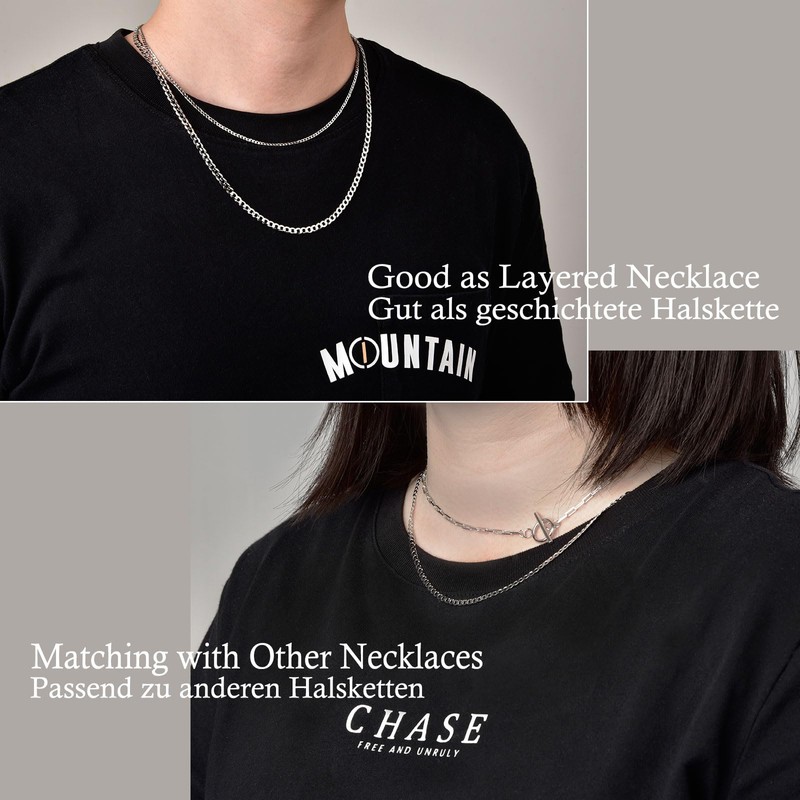 SILBERTALE 925 Sterling Silver Curb Chain Real Silver Chain for