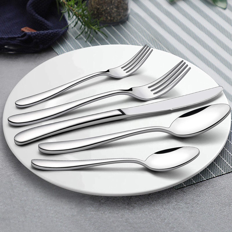 LIANYU 60-Piece Heavy Duty Silverware Set, Stainless Steel Flatware Cutlery