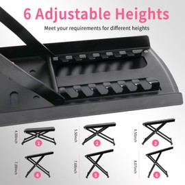 Pedicure Foot Rest, 6-Height Adjustable Non-Slip Foot Stand for Easy at Home Pedicures, Foldable Stool