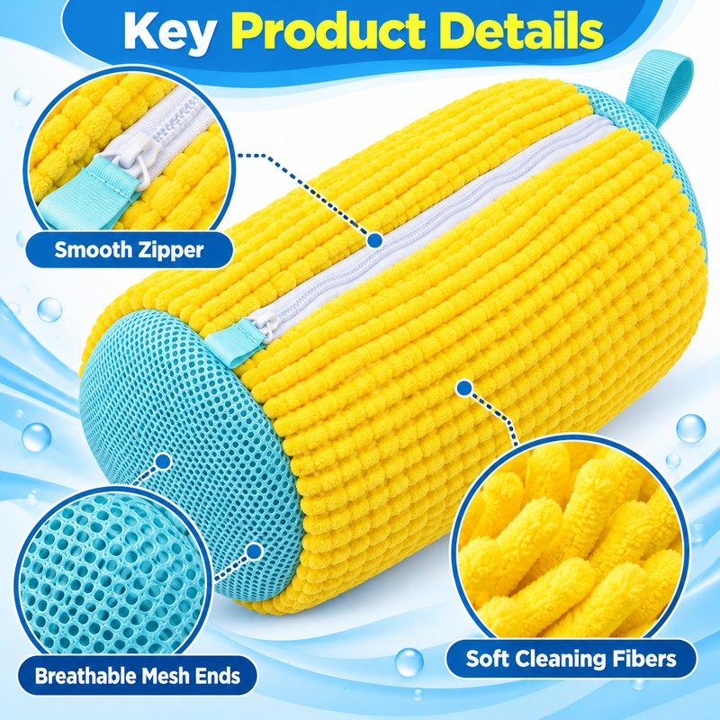 Shoe Washing Machine Bag for Sneakers – Reusable Zippered Laundry