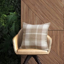 always4u Tartan Cushion Covers Check Pillows Chair Decoration Square Scotland Style 45x45 Classic and Durable For Sofas & Bedroom Set of 2 Beige 18 * 18 Inches