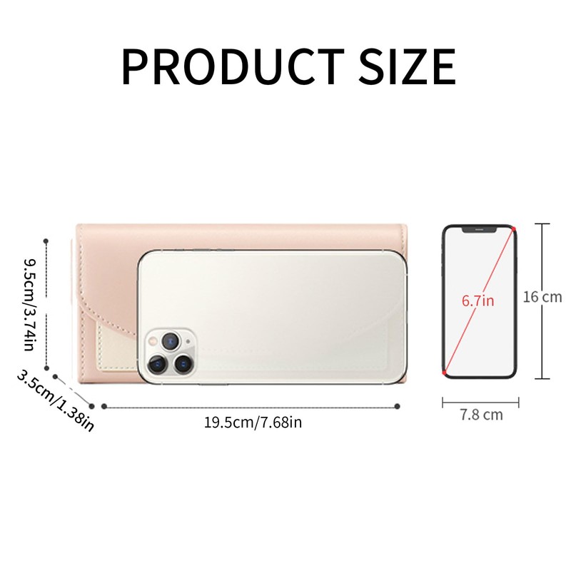 LEEXTON Women's Purse Large Long Format Smooth Synthetic Leather Purse