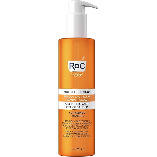 RoC - Multi Correxion Revive + Glow Cleansing Gel - Invigorating Facial Cleansing - Vitamin C - Improves the radiance of the skin - 177 ml