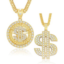 YUNHENTONG Hip Hop Jewellery, Rapper Accessories, Dollar Chain, Chain Dollar Sign, 80s 90s Men's Hip Hop Accessories Necklace , Accessory, Costume, Carnival, Theme Party, Plastic, No Gemstone