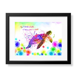Uhomate Colorful Sea Turtle Sea Turtle Home Canvas Prints Wall Art Baby Gift Inspirational Quotes Wall Decor Living Room Bedroom Bathroom Artwork C056 (8X10 inch)