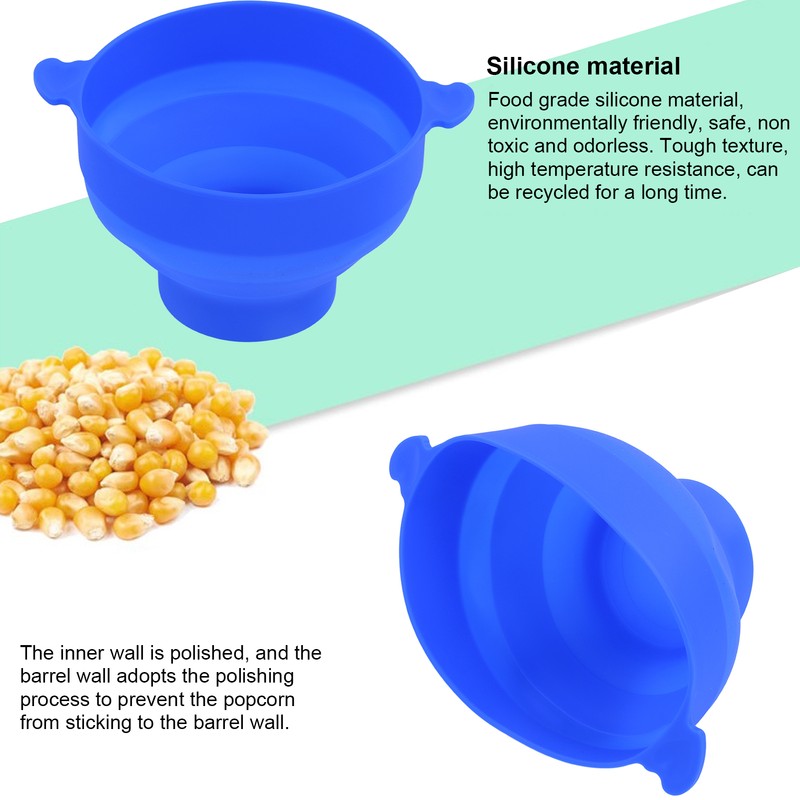 Microwavable Popcorn Bowl with Transparent Lid and Handle Collapsible Silicone