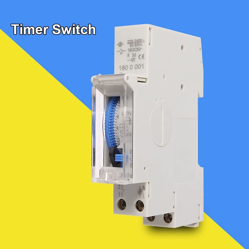 TopHomer Timer Switch, 24H 110-240V AC 16A 15Min Mechanical Programmable