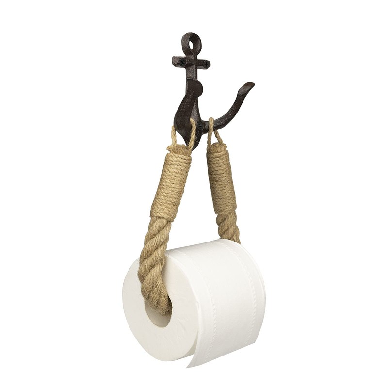 ROXLLGJC Nautical Rope Toilet Paper Holder Coastal Towel Holder with
